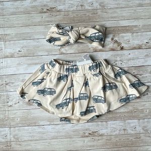 Kate Quinn Car Print Skirted Bloomers and Headband